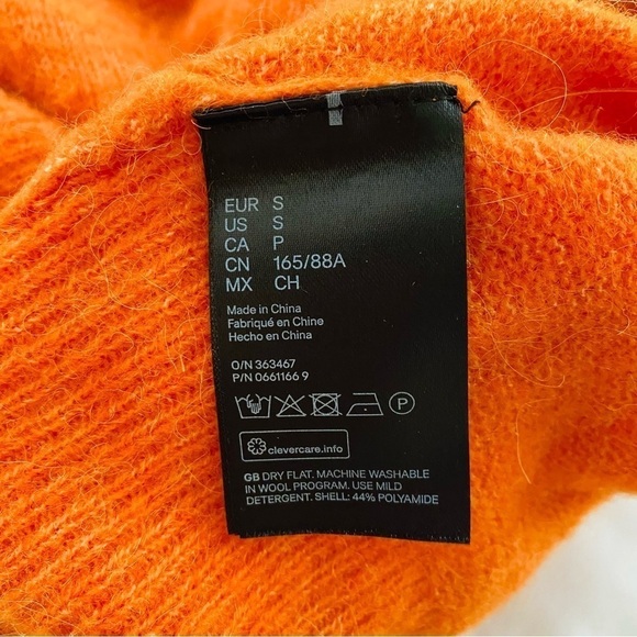 H&M Alpaca Wool Blend Crew Neck Sweater Orange Size SMALL - Picture 7 of 7